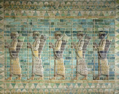 Íjászok fríze, Nagy Dárius palotájából (Kr. e. 548-486) Susában, Iránban, Akhemenida-korszak, ie 500 körül (mázas tégla) alkotó: Persian School