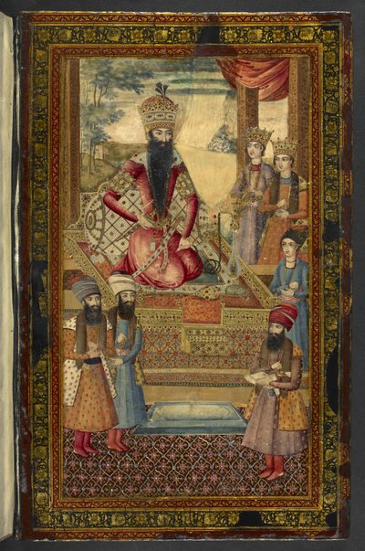 IO Islamic 3558 Fath-Ali Shah Qajar portréja, „Dīvān-i Khāqān”, Fatḥ ʻAlī Shah Qājār (lakkra festve) alkotó: Persian School
