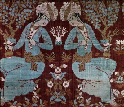 Isfahan stílusú panel (selyem) alkotó: Persian School