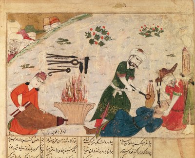 Ms Supp Pers 493 fol.363v Az egyik Haftvads őr kínzása, a Shahnamából (Királyok könyvéből), Abul-Qasim Manur Firdawsi (kb. 934-kb. 1020) alkotó: Persian School