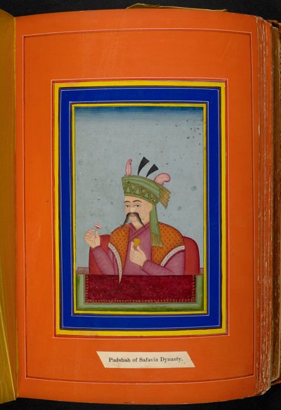 I. Abbász perzsa sah (reg. 1588-1629) fej- és vállakportré, balra néz (átlátszatlan akvarell papíron) alkotó: Persian School