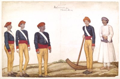 Tent Orderlies, 1820-30 körül (akvarell, papír) alkotó: Persian School