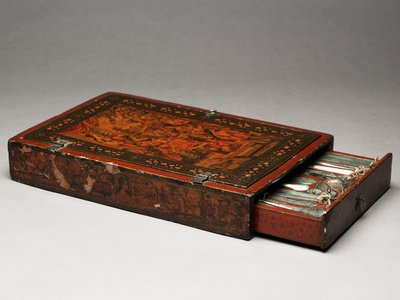 A Szent Családot ábrázoló szerszámkészlet, 1830 körül (vegyes technika) alkotó: Persian School
