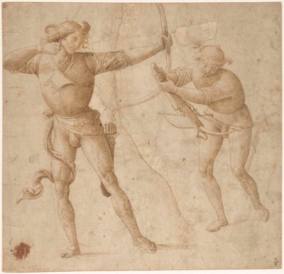 Egy íjász és egy arbalista, c. 1500. alkotó: Perugino