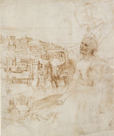 Kilátás Perugia városára, a bűnbánó Szent Jeromossal az előtérben, 1500-1504 alkotó: Perugino