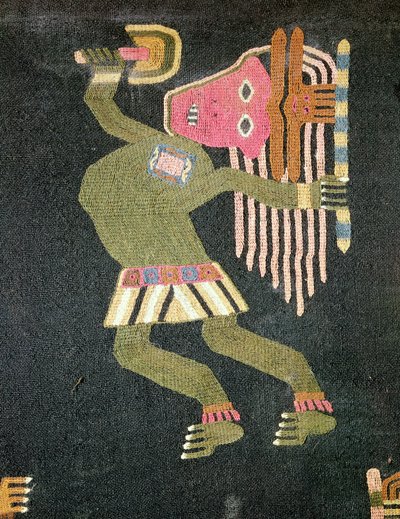 Szövött gyapjútáncos bottal, Paracas törzs (textil) (lásd még: 231825) alkotó: Peruvian School