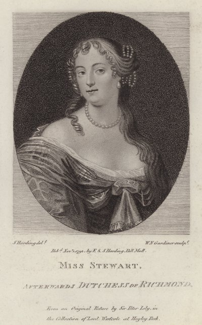 Frances Stewart, Richmond hercegnője (metszet) alkotó: Peter (after) Lely