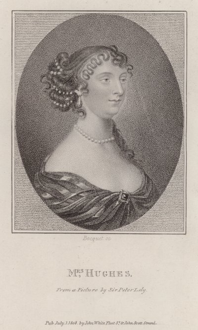 Margaret Hughes, angol színésznő (metszet) alkotó: Peter (after) Lely