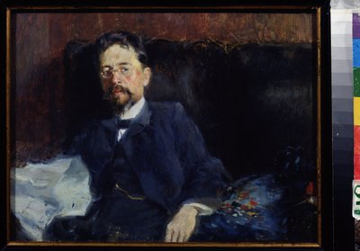 Anton Csehov (1860-1904) író portréja (A. Csehov szerző portréja). Pjotr ​​Alekszandrovics Nilus (Pierre Nilous) (Nilouss) festménye (1869-1940/1943), olaj, vászon alkotó: Peter Alexandrovich Nilus