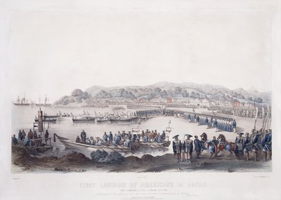 Az amerikaiak első partraszállása Japánban Gore-Hamában 1853. július 14-én, alkotó: Peter Bernhard Wilhelm Heine