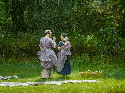 Vászonfehérítés a tisztáson, részlet alkotó: Peter Christian Skovgaard