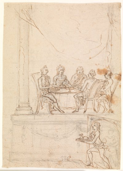 A királyi család egy asztalnál a hirschholmi kastélyban 1771. szeptember 29-én alkotó: Peter Cramer