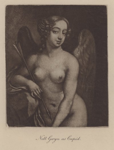 Nell Gwyn mint Cupido (mezzotint) alkotó: Peter Cross