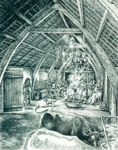 Középkori parasztház, XIII-XV. század, 1980-2010 alkotó: Peter Dunn