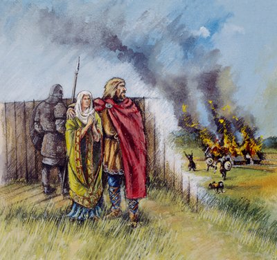 Szász férfi és nő, 8. század, 1990-2010 alkotó: Peter Dunn