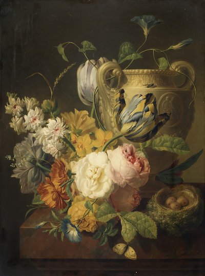 Virágok egy kőváza mellett, 1786. alkotó: Peter Faes