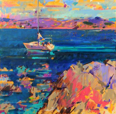 Anchorban, St Tropez-parton alkotó: Peter Graham (Contemporary)