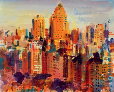 Felső-Manhattan, 2000 (wc papíron) alkotó: Peter Graham (Contemporary)