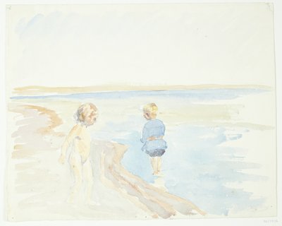Gyermekek a tengerparton alkotó: Peter Hansen