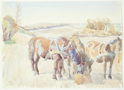 Lovak a mezőn alkotó: Peter Hansen