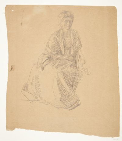 A művész felesége (Elise P. H.) ült. Tanulmány a festményhez: A Faaborgi Múzeum felavatása (1910-11) alkotó: Peter Hansen