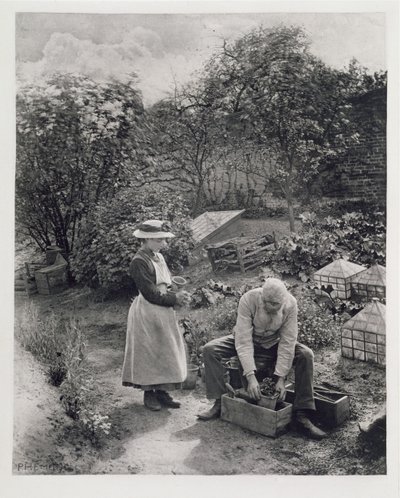 Egy öregember és lánya kertészkedik alkotó: Peter Henry Emerson