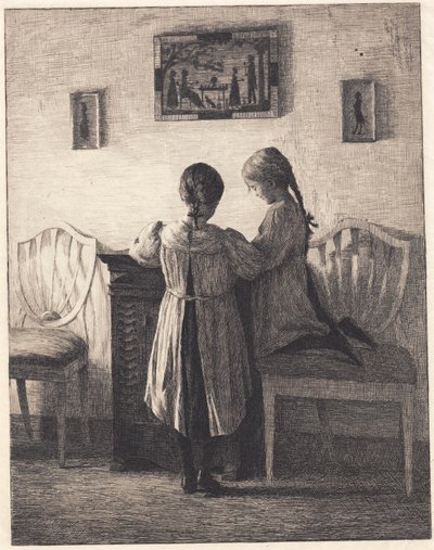 Belső két kislánnyal alkotó: Peter Vilhelm Ilsted