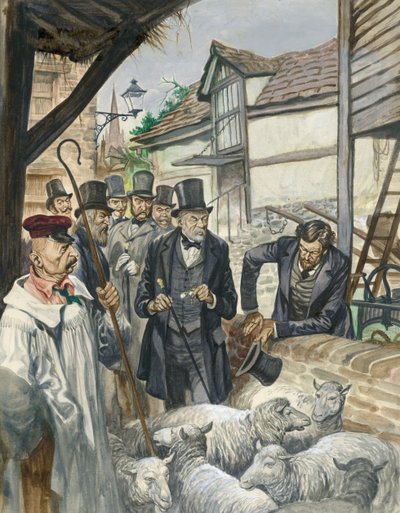 Louis Pasteur látja a lépfene elleni oltóanyaggal végzett kísérletének eredményét. alkotó: Peter Jackson