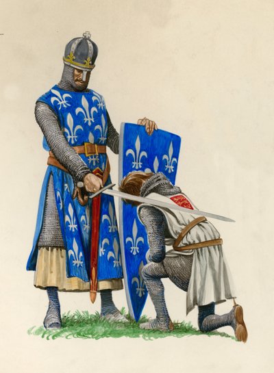 Richárd herceg, a leendő Oroszlánszívű Richárd, akit Lajos francia király lovaggá ütött alkotó: Peter Jackson