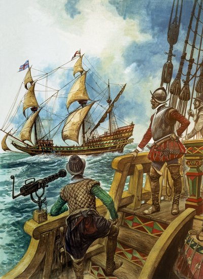 Sir Francis Drake (1540-96) (gouache, papír) alkotó: Peter Jackson