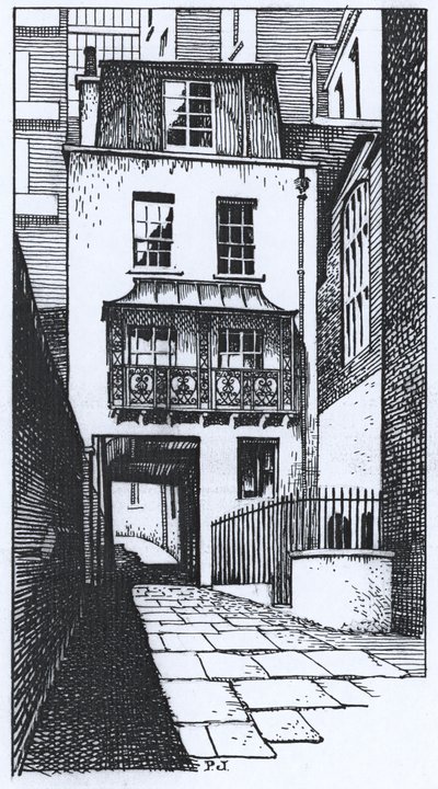 A régi Watch House Strand Lane-ben (tinta papíron) alkotó: Peter Jackson