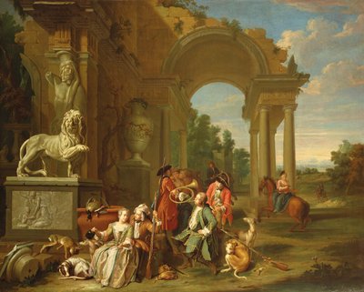 Vadásztársaság klasszikus romokban alkotó: Peter Jacob Horemans