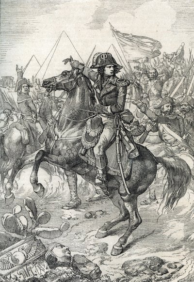 Egyiptom hadjárata (expedíciója) (1798-1801): Bonaparte Napóleon tábornok (1765-1821) a piramisok előtt alkotó: Peter Johann Nepomuck Geiger
