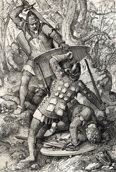 II. Sváb Erneszt (1010-1030) halála a németországi konstanzi eve elleni csatában (II. Ernest sváb herceg halála Konstanzban, Németország alkotó: Peter Johann Nepomuck Geiger