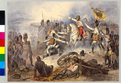 Stockachi csata 1799 (akvarell) alkotó: Peter Johann Nepomuk Geiger
