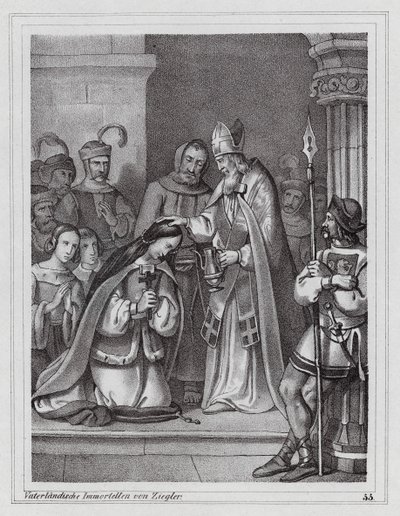Cirill és Metód, bizánci keresztény misszionáriusok, 9. század (metszet) alkotó: Peter Johann Nepomuk Geiger