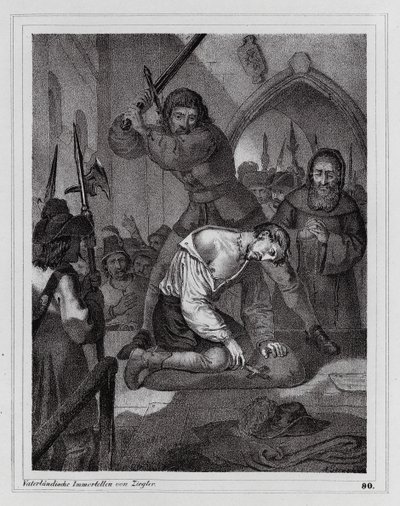 Reinstein-Tattenbach grófjának kivégzése alkotó: Peter Johann Nepomuk Geiger