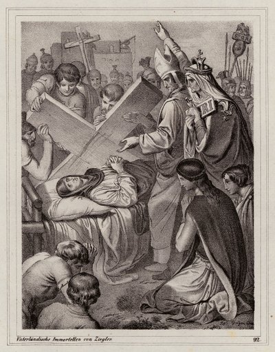 Szent Heléna és az Igaz Kereszt felfedezése, 325 (metszet) alkotó: Peter Johann Nepomuk Geiger