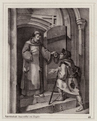 A törvényen kívüli John Parricida egy pisai kolostorban keres menedéket. alkotó: Peter Johann Nepomuk Geiger