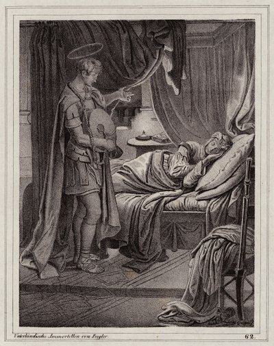 Valeria látomása Szent Flóriánról (metszet) alkotó: Peter Johann Nepomuk Geiger