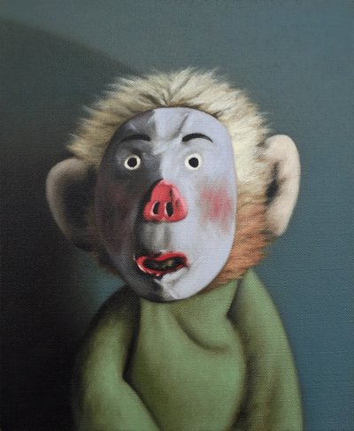 Majom disznómaszkban, 2005 alkotó: Peter Jones