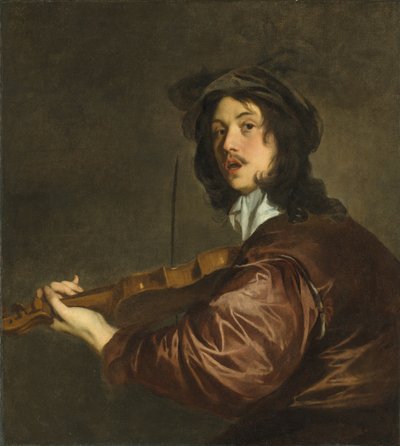 Egy férfi hegedül, esetleg a művész portréja alkotó: Peter Lely