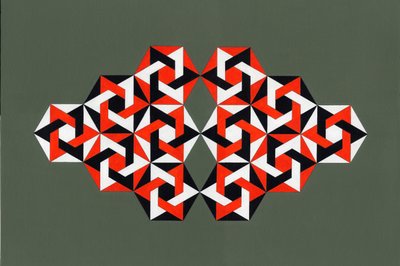 Hexagramok, 2009 (akril, vászon) alkotó: Peter McClure