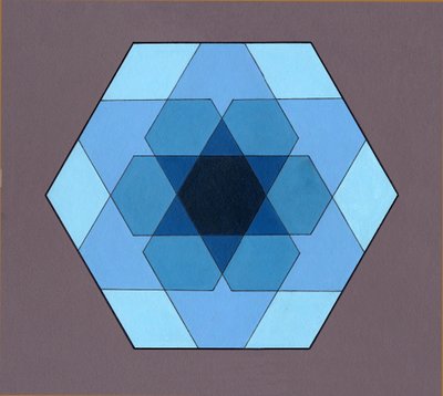 Fedő hatszögek, 2009 (akril a fedélzeten) alkotó: Peter McClure