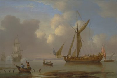 Királyi jacht Becalmed horgonynál alkotó: Peter Monamy