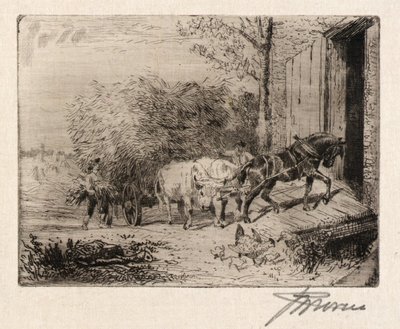(Szénát húznak) alkotó: Peter Moran