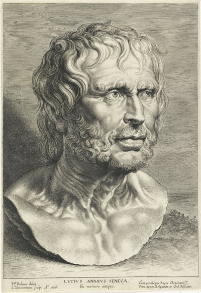 Seneca mellszobra, Lucas Vorsterman metszete alkotó: Peter Paul (after) Rubens
