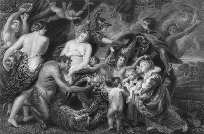 Béke és háború (metszet) alkotó: Peter Paul (after) Rubens