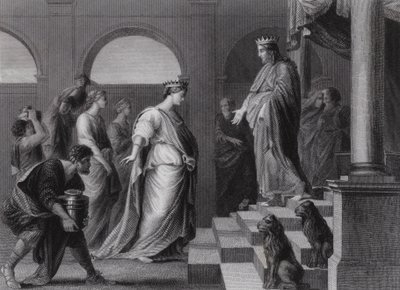 Salamon és Sába királynője (metszet) alkotó: Peter Paul (after) Rubens