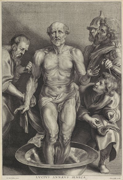 Seneca halála, Alexander Voet II. metszete alkotó: Peter Paul (after) Rubens